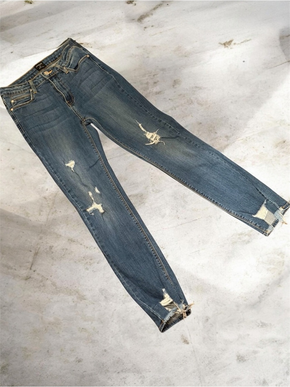Just Black Distressed Blue Jeans